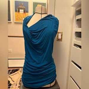 Helmut Lang draped oxide blue tank